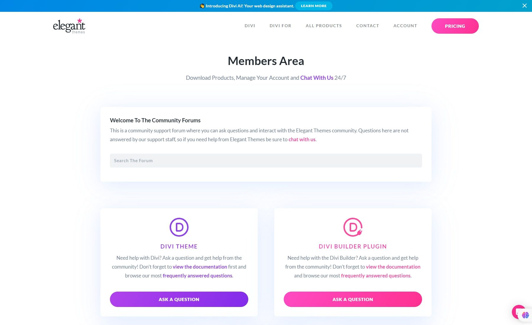 divi topluluk forumu