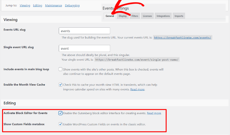 the-events-calendar-activate-block-editor - IsItWP - Detector gratuit de teme WordPress the events calendar activate block editor