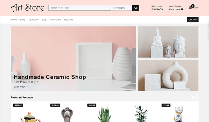 2024 年可促進銷售的 12 個最佳 Dropshipping WordPress 主題 6 Art Store & Home Decor