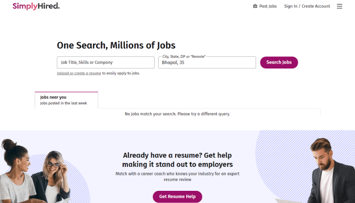 11 najlepszych witryn dla freelancerów na rok 2024: kompleksowy przewodnik 9 Simplyhired 1