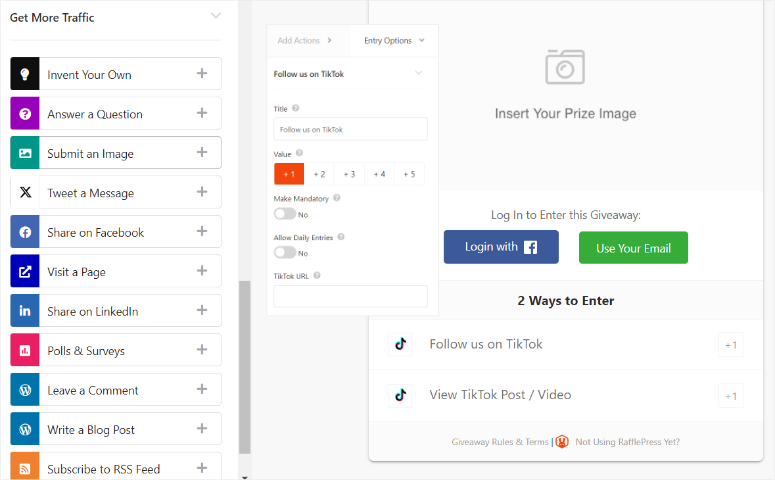 rafflepress-tiktok-points-setup - IsItWP - 無料の WordPress テーマ検出ツール rafflepress tiktok points setup