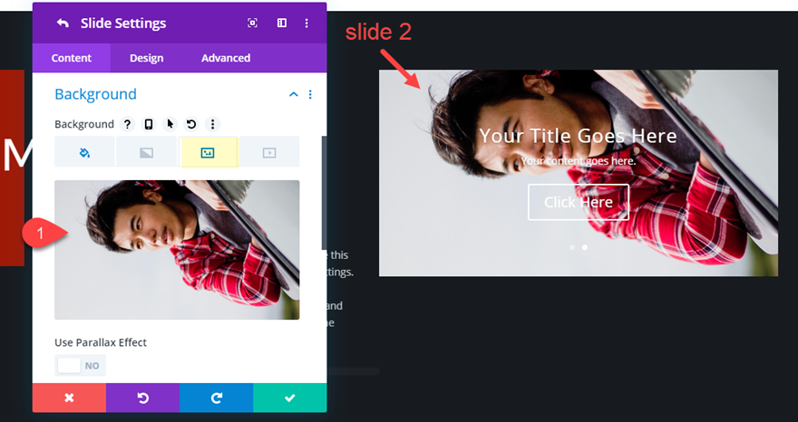 Elemen penggeser vertikal Divi