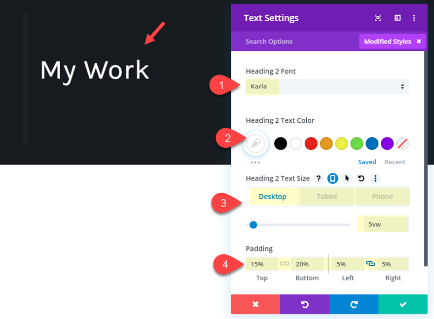 Elemen penggeser vertikal Divi