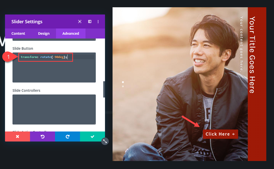 Elemen penggeser vertikal Divi