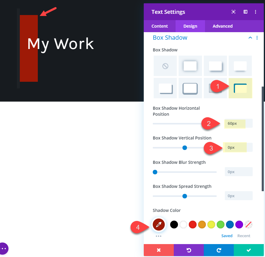 Elemen penggeser vertikal Divi