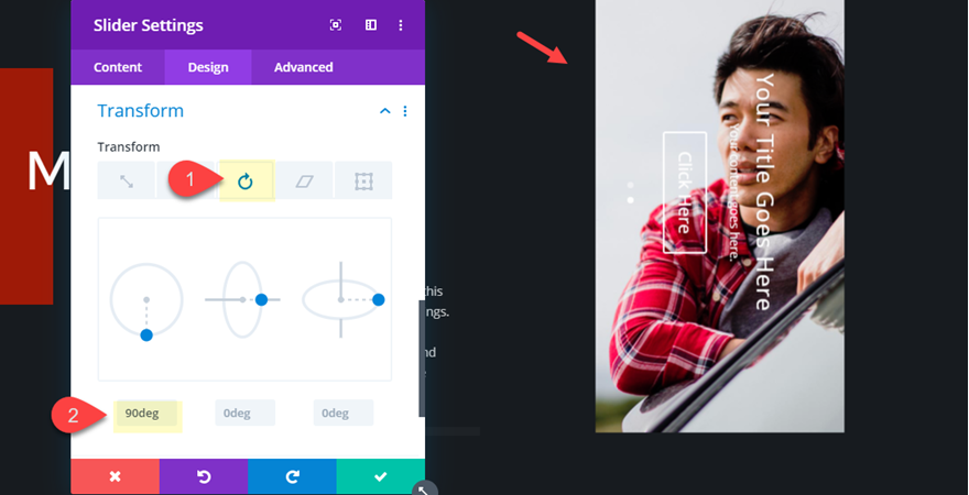 Elemen penggeser vertikal Divi