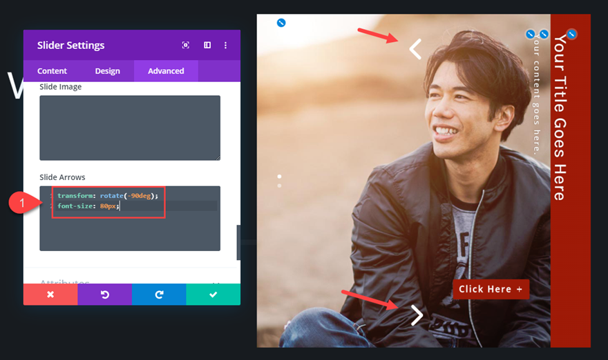 Elemen penggeser vertikal Divi