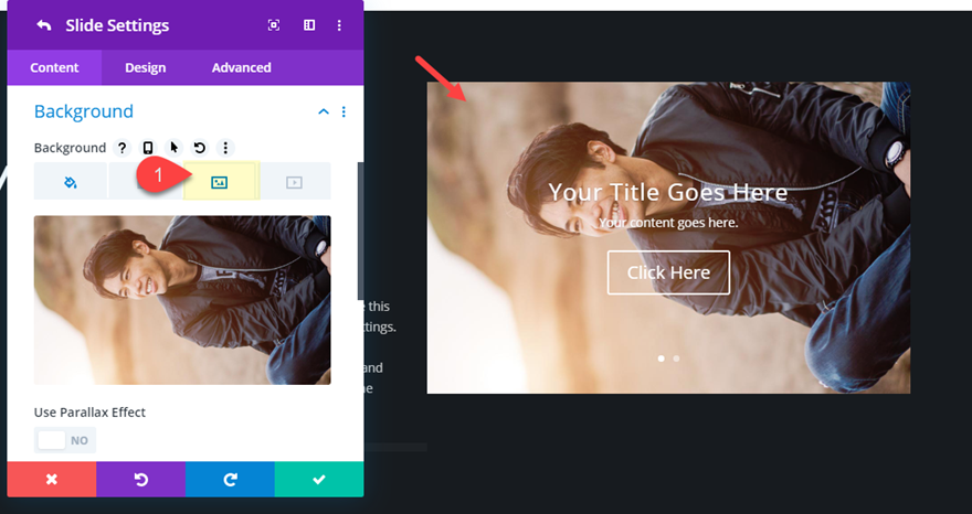 Elemen penggeser vertikal Divi
