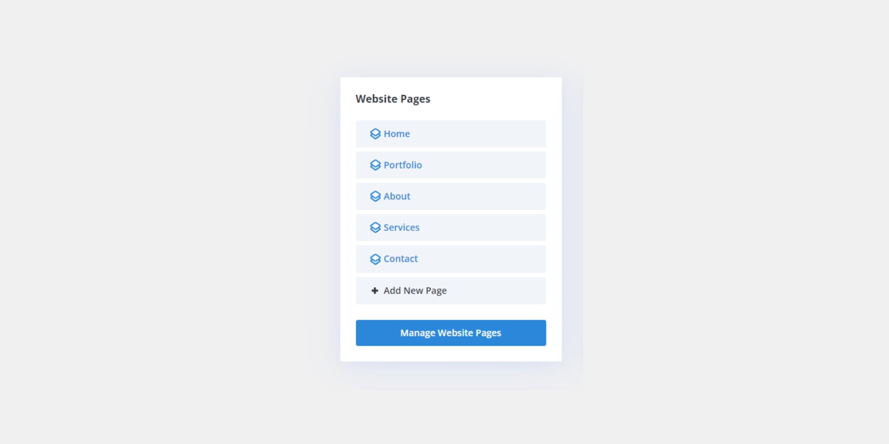 O captură de ecran cu prezentarea generală a Divi Quick Sites asupra paginilor create pe tabloul de bord