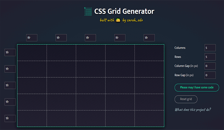 6 cele mai bune instrumente generatoare de CSS pe care le puteți folosi în 2024 5 css grid generator sarah 21