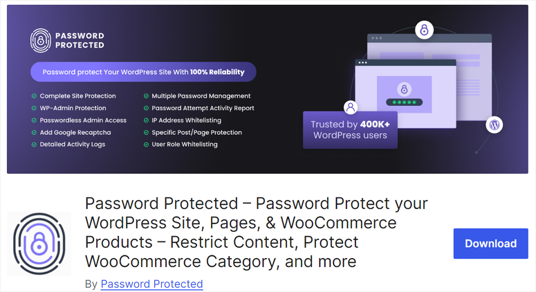 plugin protetto da password - IsItWP - Rilevatore di temi WordPress gratuito password protected plugin