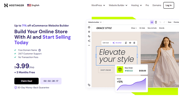 6+ AI Ecommerce Website Builder: Creare ușoară de magazin online 5 hostinger ai ecommerce website builder
