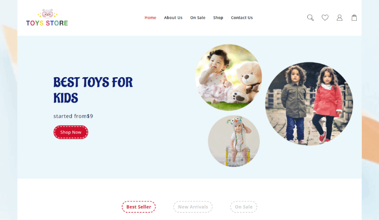 11 Temas y plantillas de WordPress para ropa de bebé 5 Toys mania
