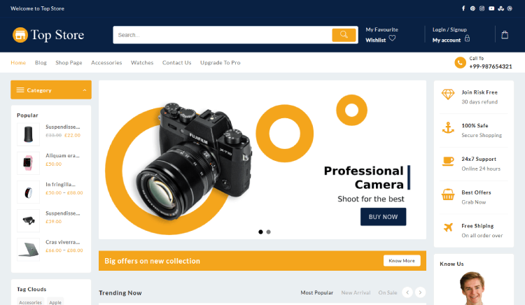 11 Temas y plantillas de WordPress para ropa de bebé 3 Top store 1