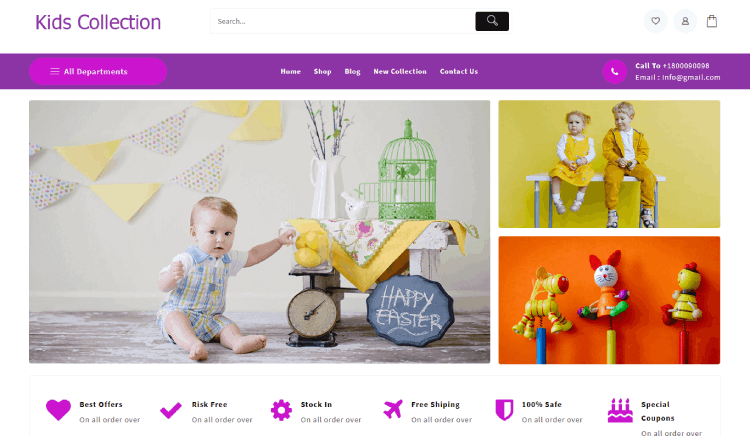 11 Temas y plantillas de WordPress para ropa de bebé 1 Kids collection
