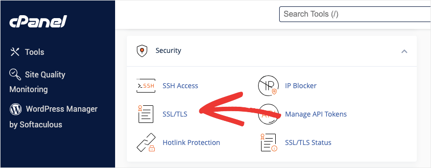 Установите SSL в cPanel