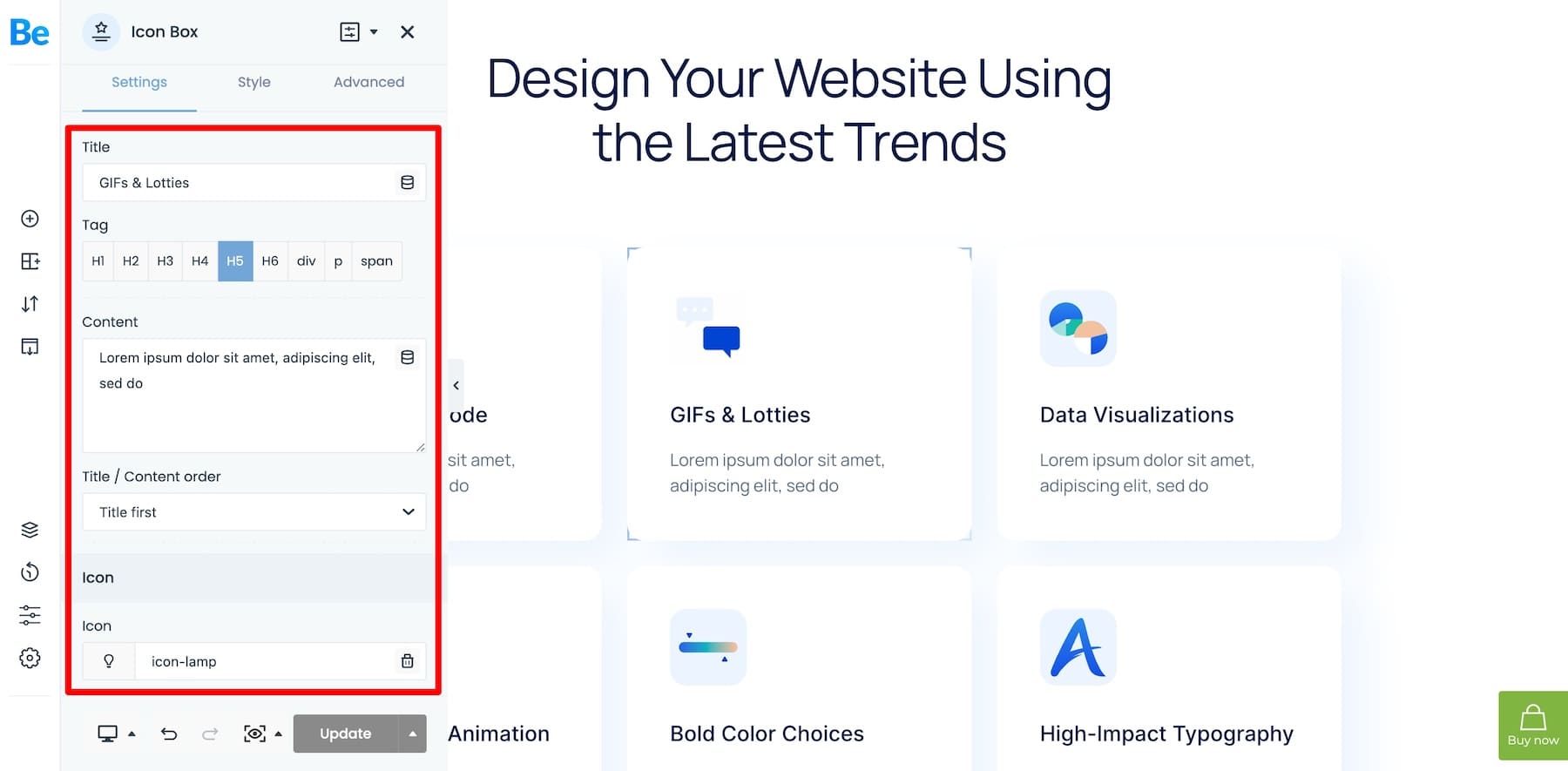 bebuilder mengedit secara visual