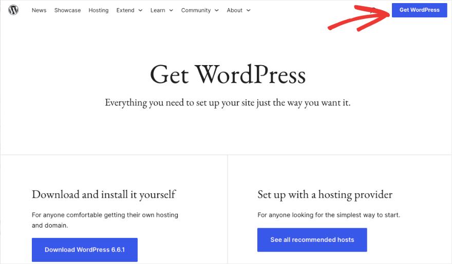Ottieni WordPress