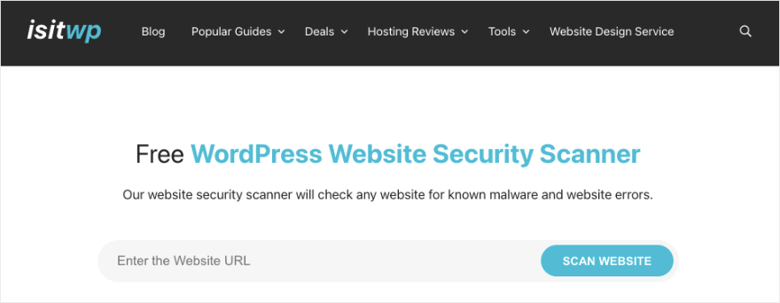 Scanner di sicurezza gratuito IsItWP