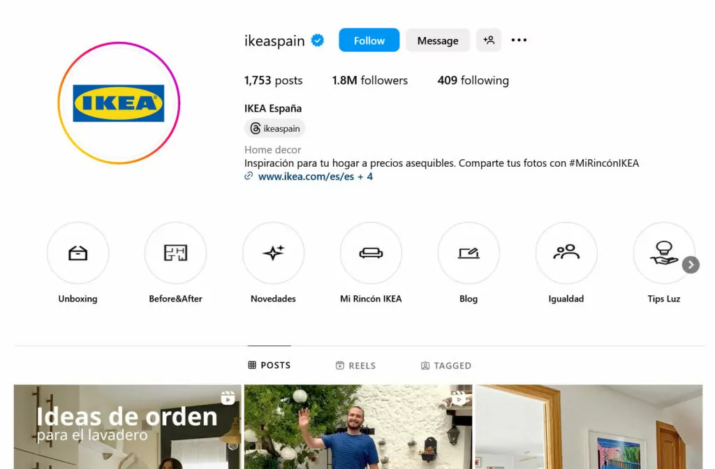 esempio di social media internazionale di IKEA Spagna