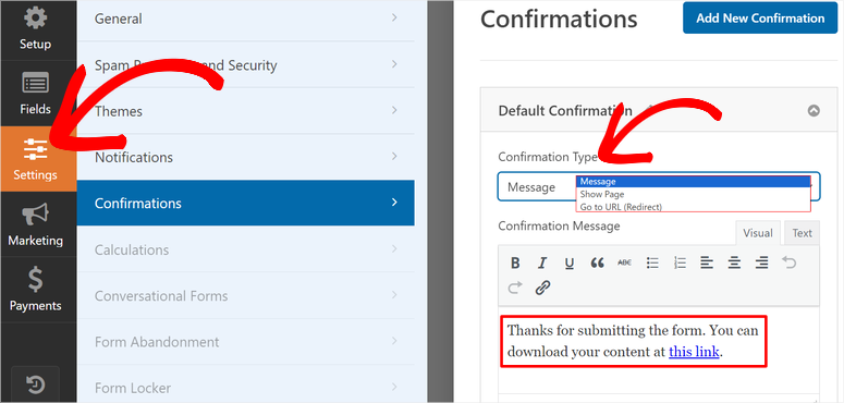 WPFORMS -Confirmation -Message - ISITWP - Rilevatore di temi WordPress gratuito wpforms confirmation message