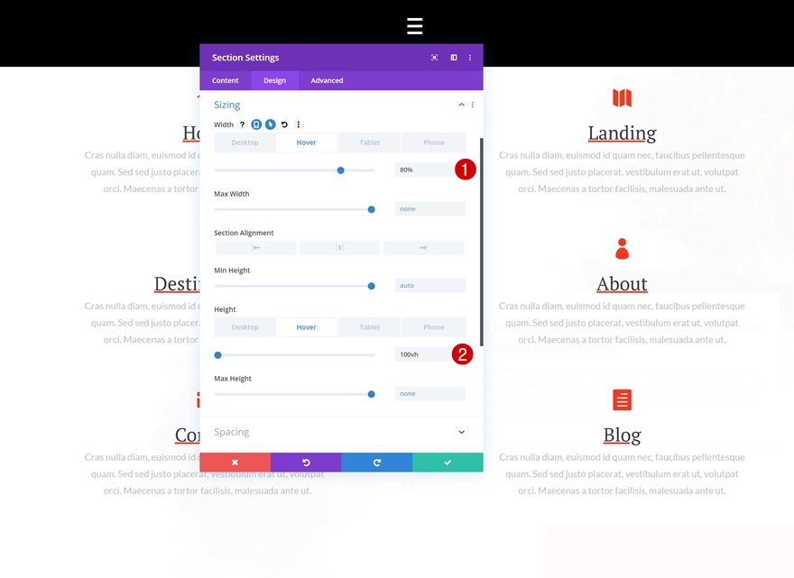 宣伝文メニュー