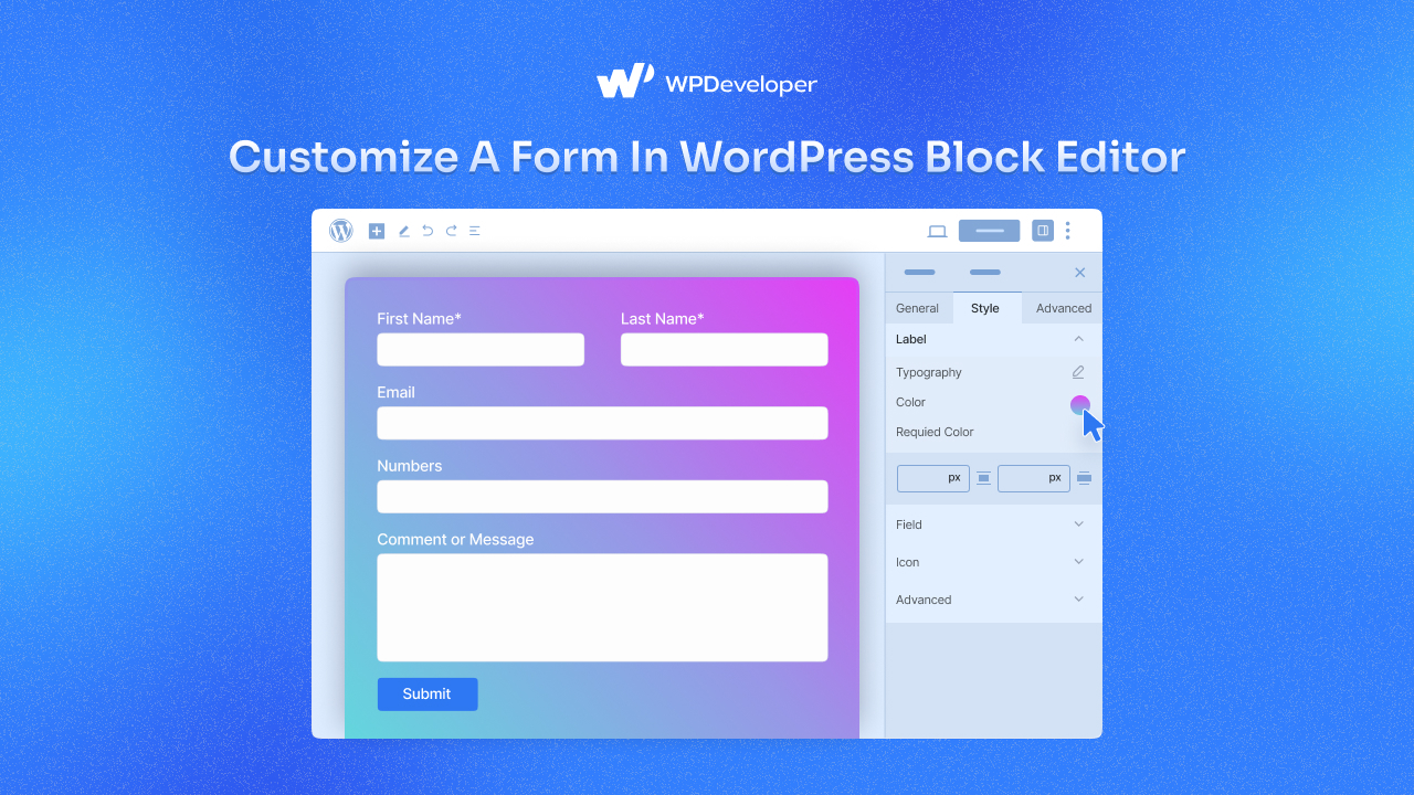 Passen Sie ein Formular im WordPress-Blockeditor an Customize a Form in WordPress Block Editor