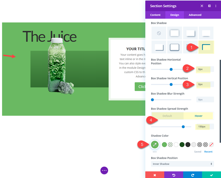 セクションディバイダーホバー効果