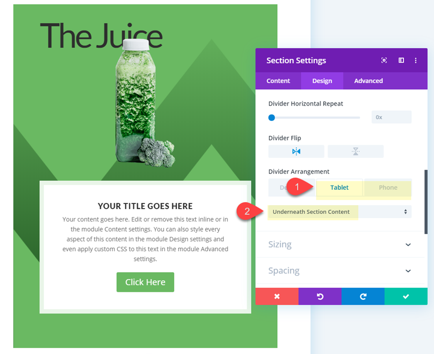 セクションディバイダーホバー効果