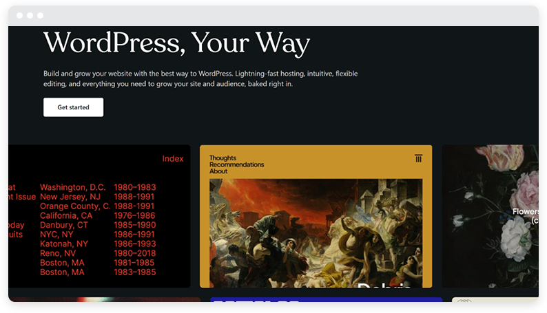 WordPress 홈페이지 스크린샷