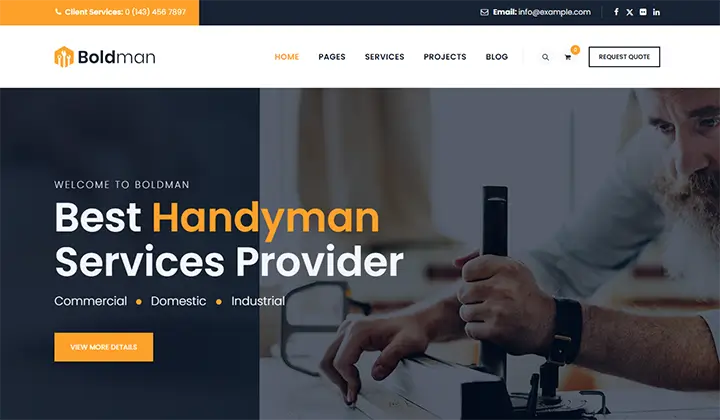 WordPress 2024 用のベスト便利屋 Web サイトのテーマとテンプレート 10 10 boldman 6321