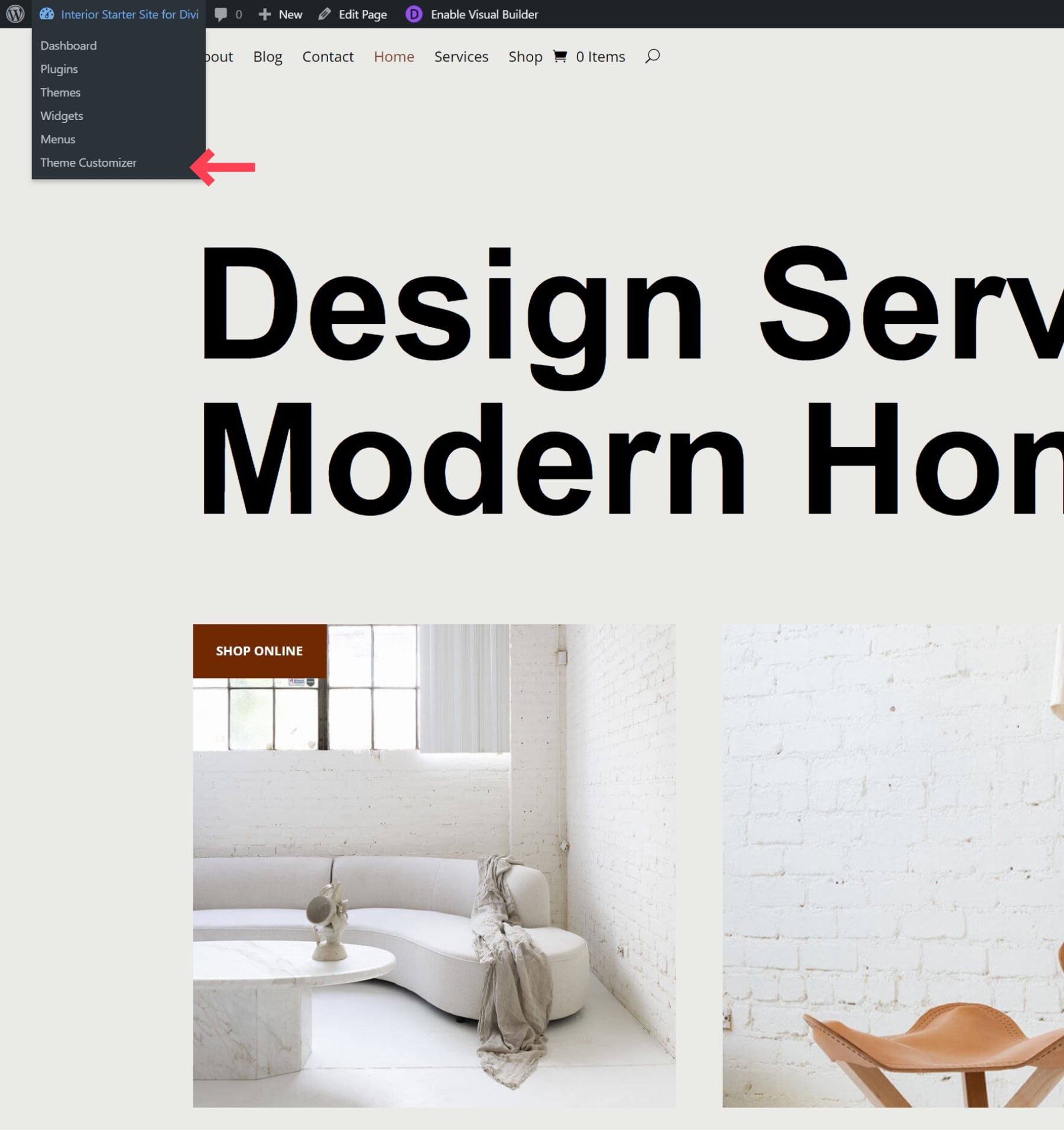 divi インテリア スターター サイト