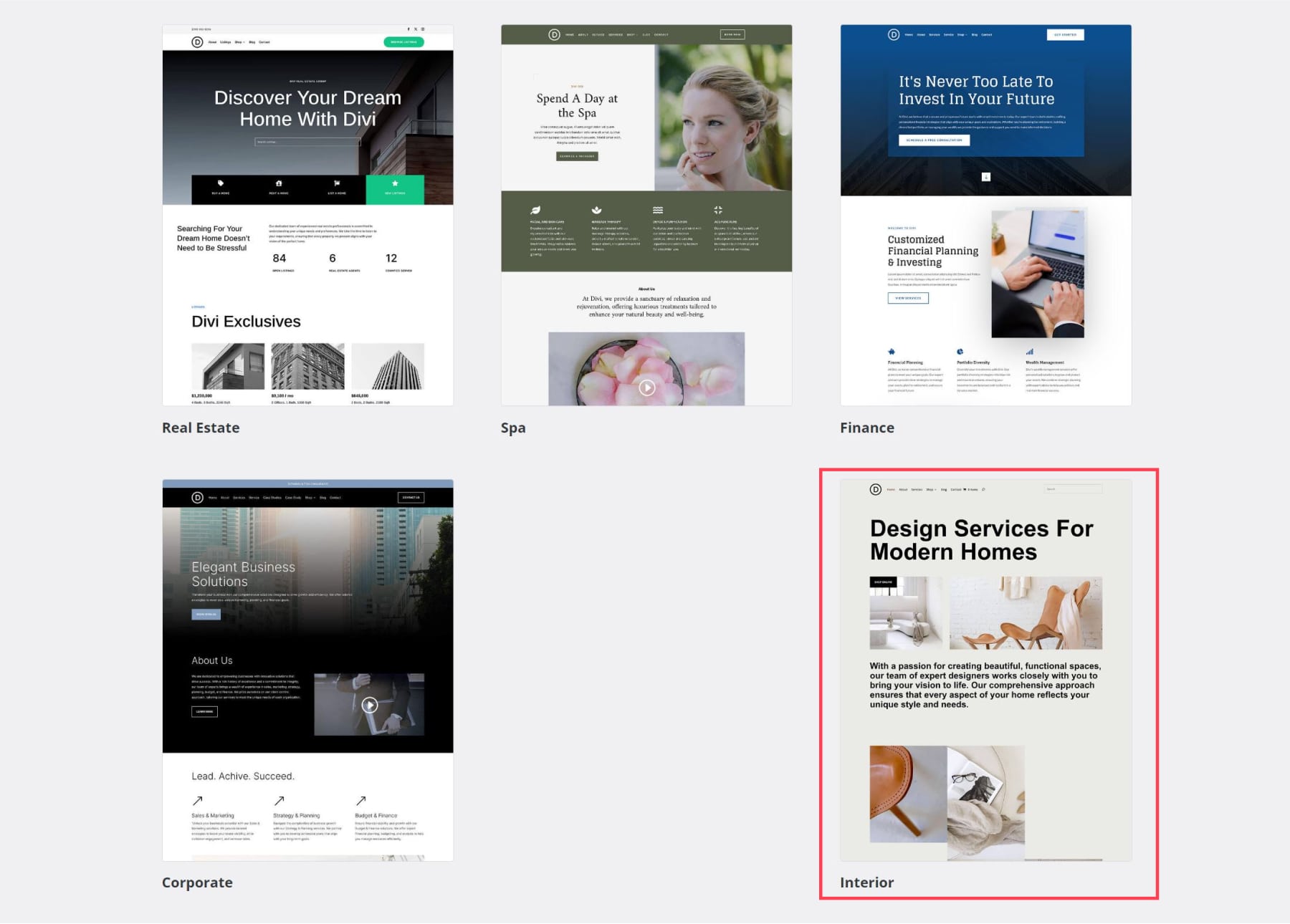 divi インテリア スターター サイト