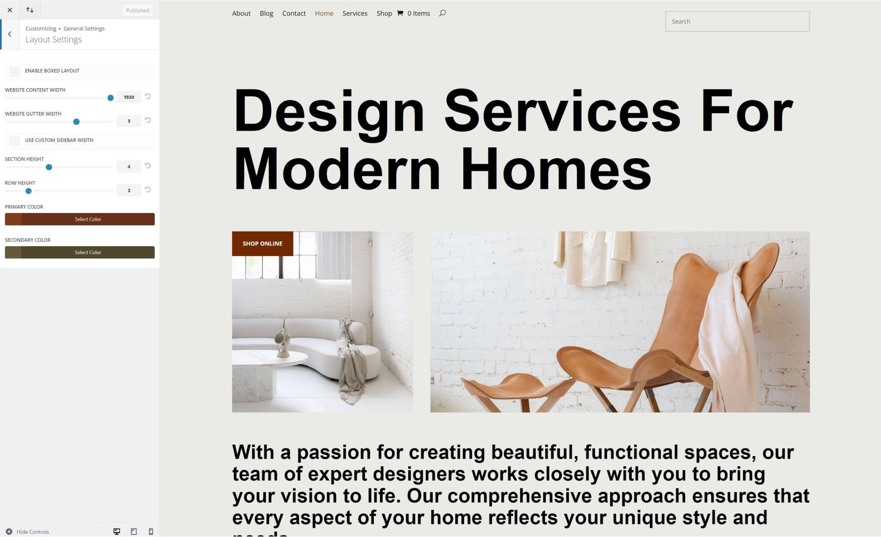 divi インテリア スターター サイト