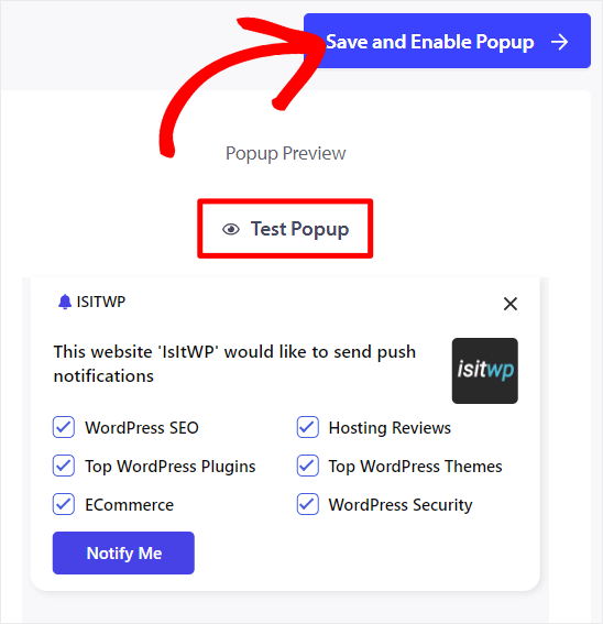 pushengage-save-and-enable-popup – IsItWP – Kostenloser WordPress-Theme-Detektor pushengage save and enable popup