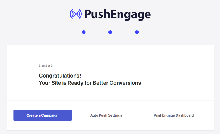 pushengage-setup-complete – IsItWP – Kostenloser WordPress-Theme-Detektor pushengage setup complete