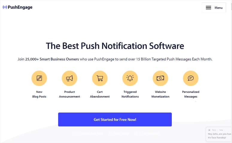 pushengage-homepage – IsItWP – Kostenloser WordPress-Theme-Detektor pushengage homepage