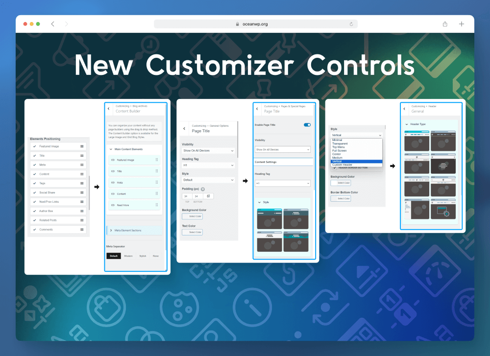 personnaliser WordPress avec les nouveaux contrôles OceanWP