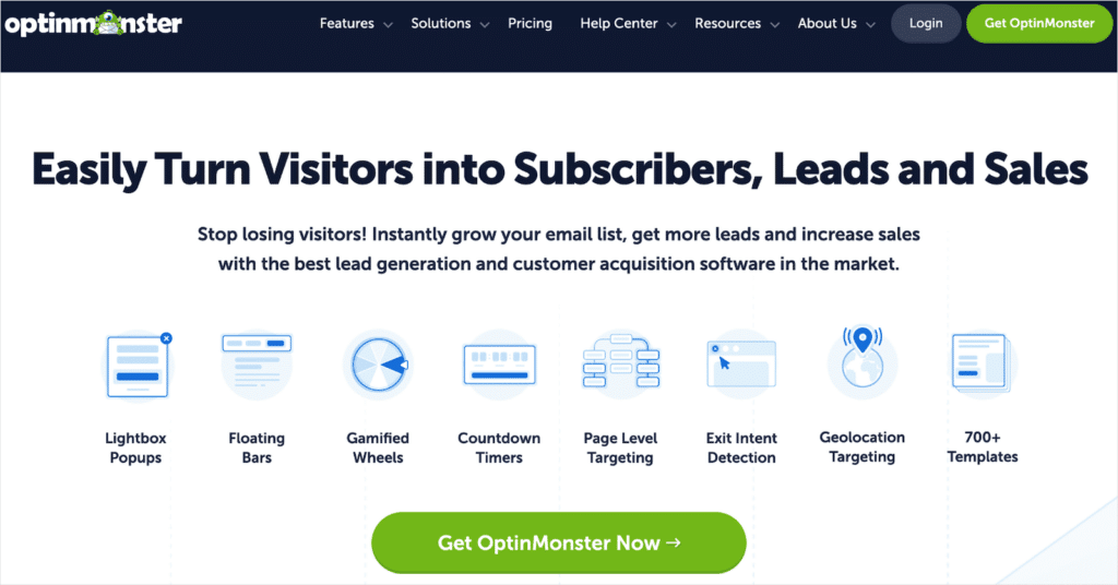 OptinMonster 首頁 - WPForms The OptinMonster homepage