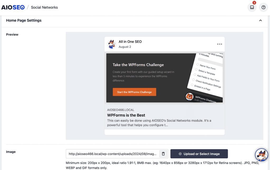 AIOSEO 社群網路 - WPForms The AIOSEO Social Networks module
