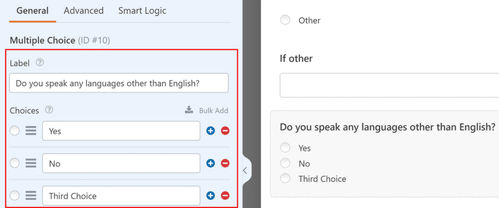 Edição de múltipla escolha de WPForms - WPForms WPForms editing multiple choice
