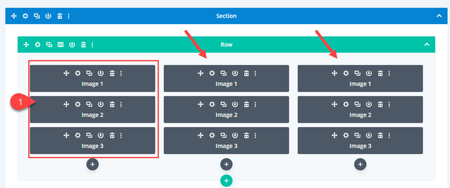 Divi layout pack preview efeitos de flutuação em leque