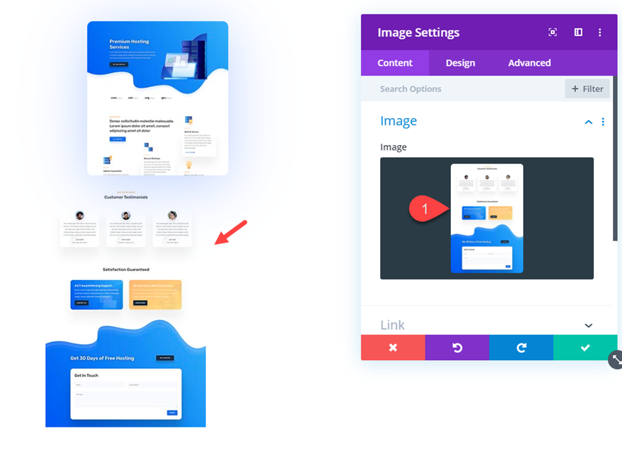 Divi layout pack preview efeitos de flutuação em leque