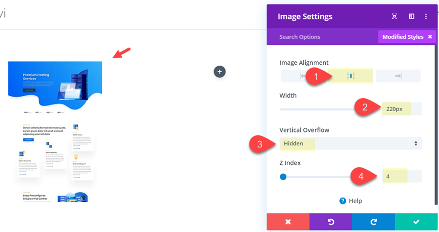 Divi layout pack preview efeitos de flutuação em leque