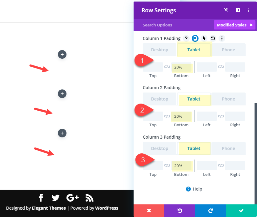 Divi layout pack preview efeitos de flutuação em leque