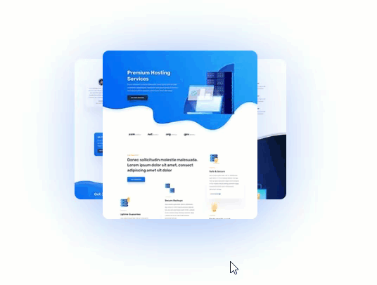 Divi layout pack preview efeitos de flutuação em leque
