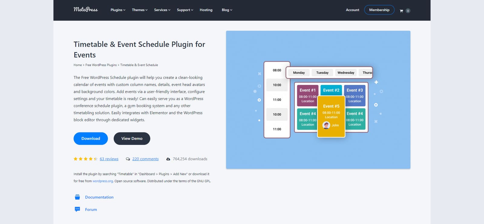Ilustración del complemento de calendario de WordPress, el mejor complemento de registro de eventos de WordPress con filtrado de eventos sencillo.