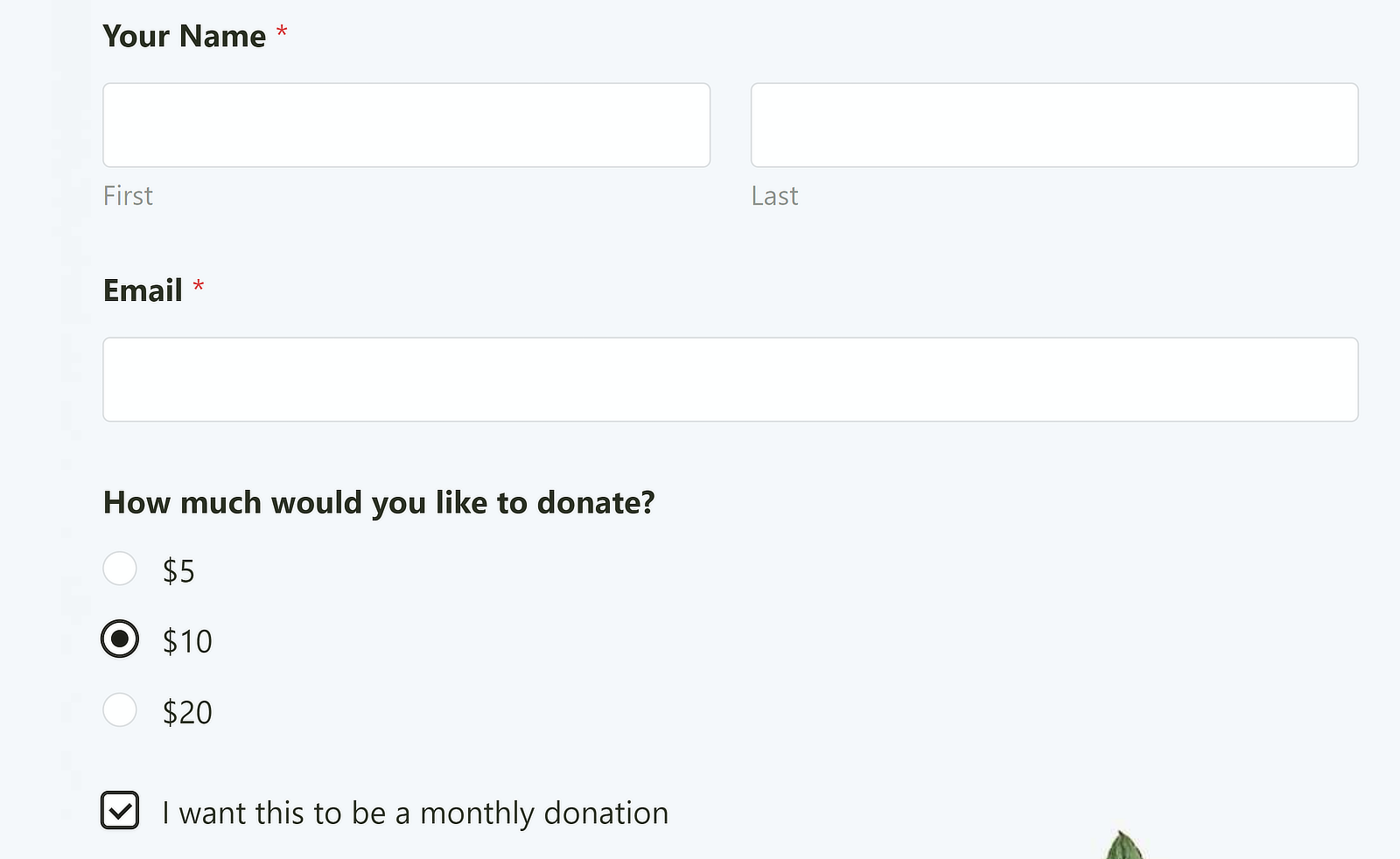 ช่องทำเครื่องหมายสำหรับการบริจาคที่เกิดขึ้นประจำ - WPForms Recurring donation checkbox