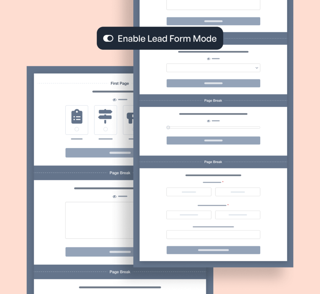 Ilustrație a formularelor de clienți potențiali simplificate pentru conversii mai mari - WPForms Illustration of simplified lead forms for higher conversions