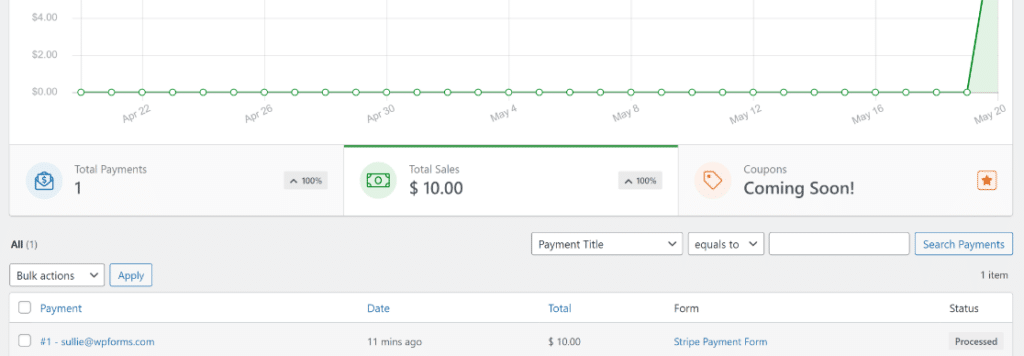 Ecran de plăți WPForms - WPForms Payments screen WPForms